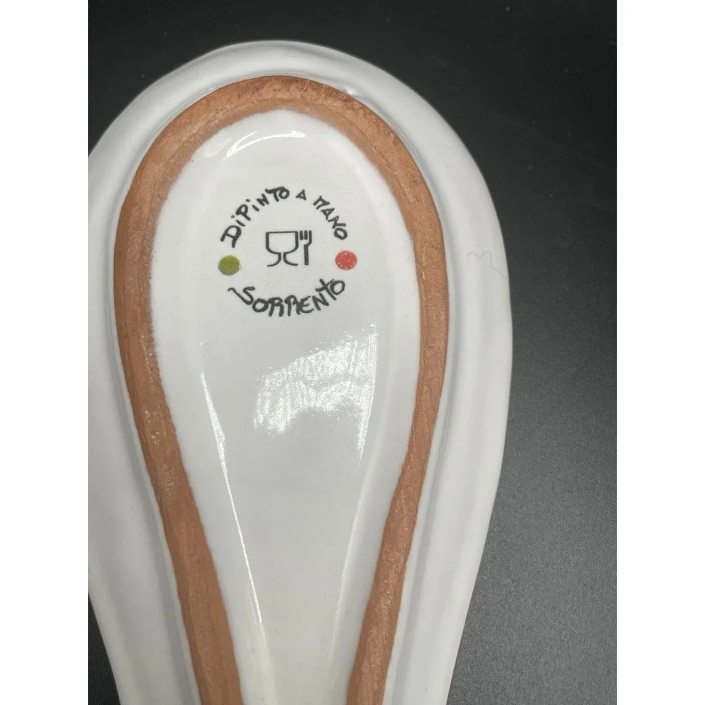 Hand-Painted Italian Ceramic Lemon Spoon Rest, 8.75